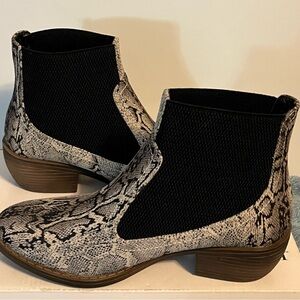 Boutique by Corkys Hanover snake print Chelsea Ankle Boots